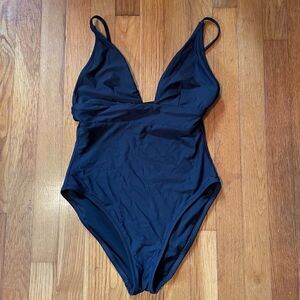 J CREW | black plunging neckline one piece bathing suit 8